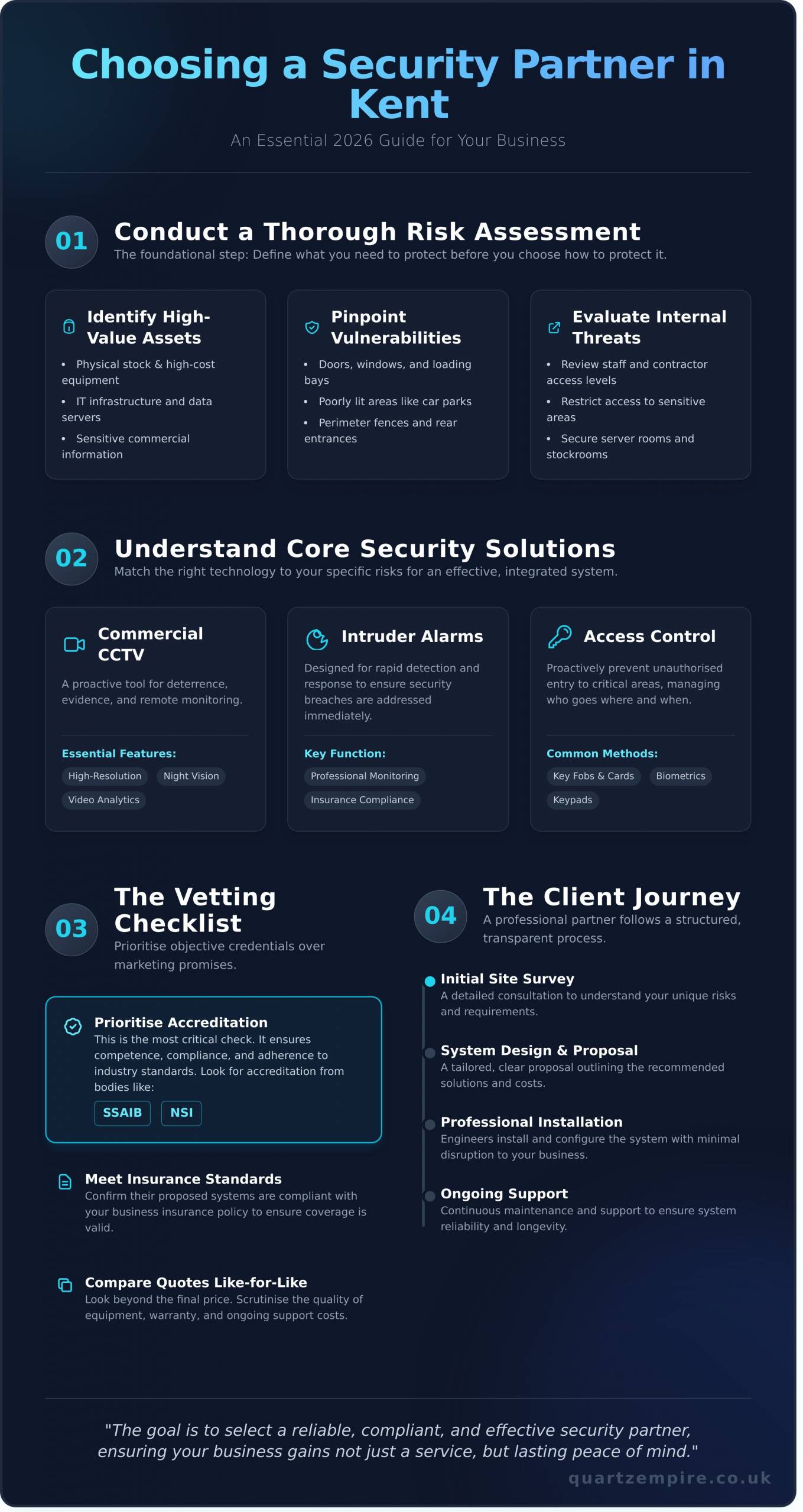 Choosing Security Companies in Kent: A 2026 Business Guide - Infographic