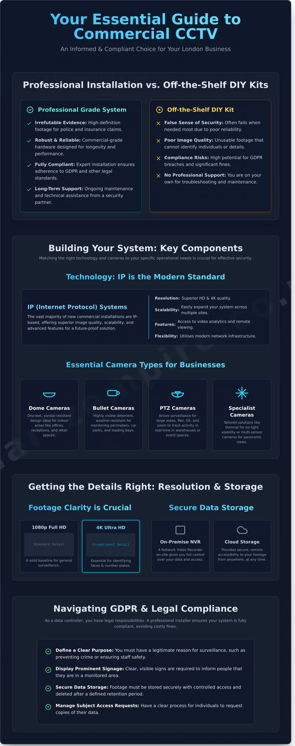 Professional CCTV Installation London: A Complete Guide for Businesses - Infographic