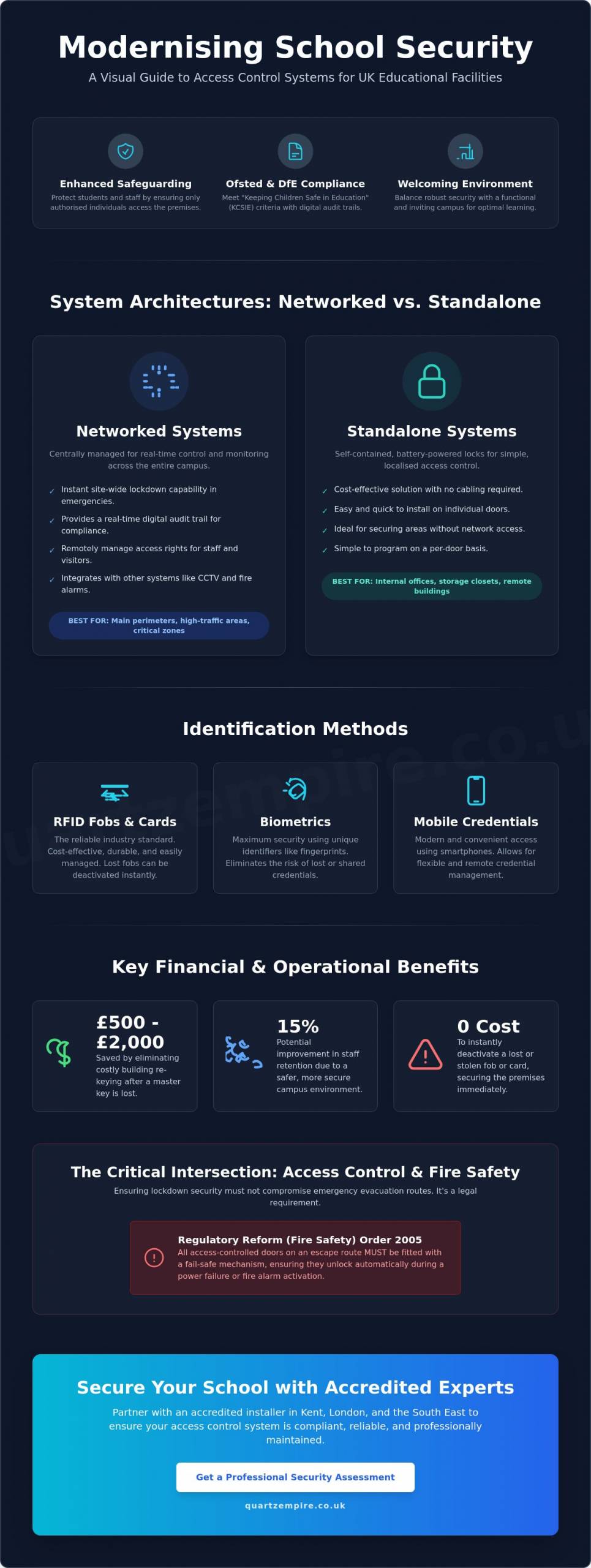Access Control for Schools UK: A Professional Guide to Safeguarding Compliance - Infographic